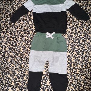 Kids' Green and Black Jogger Set